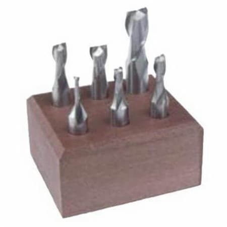 Morse End Mill Set, 6Piece Ball Nose Center Cutting Regular Length Single End, Series 1887, 2 Flutes, He 45001